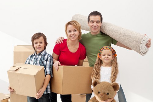 Reusable moving boxes and packing materials prepared for donation or reuse
